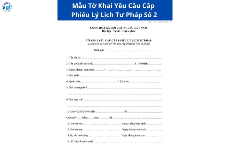 Có thể tải tờ khai yêu cầu cấp phiếu lý lịch tư pháp ở nhiều nơi